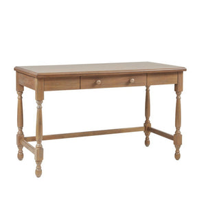Tabitha - Desk With Drawer And Turned Legs - Natural