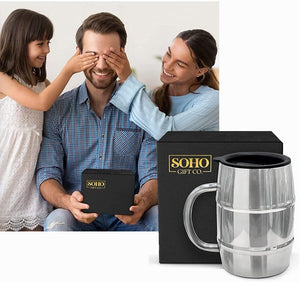Funny Mug Gift for Men - 17oz Insulated Stainless Steel Beer/Coffee Cup with Handle and Lid for Birthday/Christmas 2023 "Off Duty Until Further Notice (Gift Boxed)