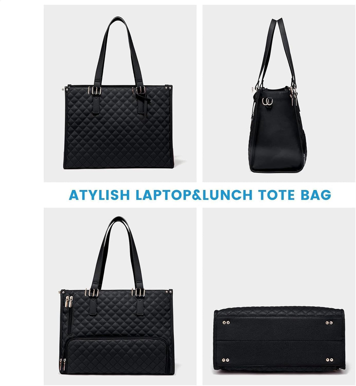 2 in 1 Insulated Lunch Tote with Laptop Compartment 15 Inch Work Bag