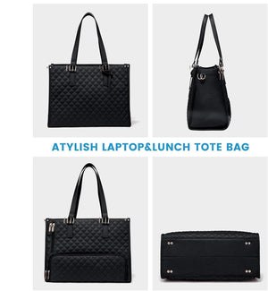 2 in 1 Insulated Lunch Tote with Laptop Compartment 15 Inch Work Bag