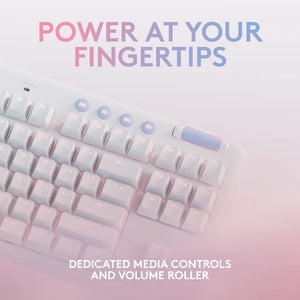 Refurbished - Logitech G713 Wired Mechanical Gaming Keyboard - GX Blue Clicky, LIGHTSYNC RGB & Palm Rest (White Mist)