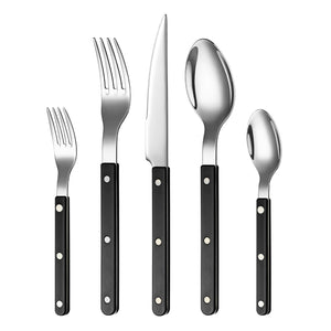 Khen Black Cutlery Set of 20 –18/8 Stainless Steel Flatware