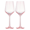 Monet Stemmed Wine Glassware, Pink, Set of 2