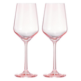 Monet Stemmed Wine Glassware, Magenta, Set of 2