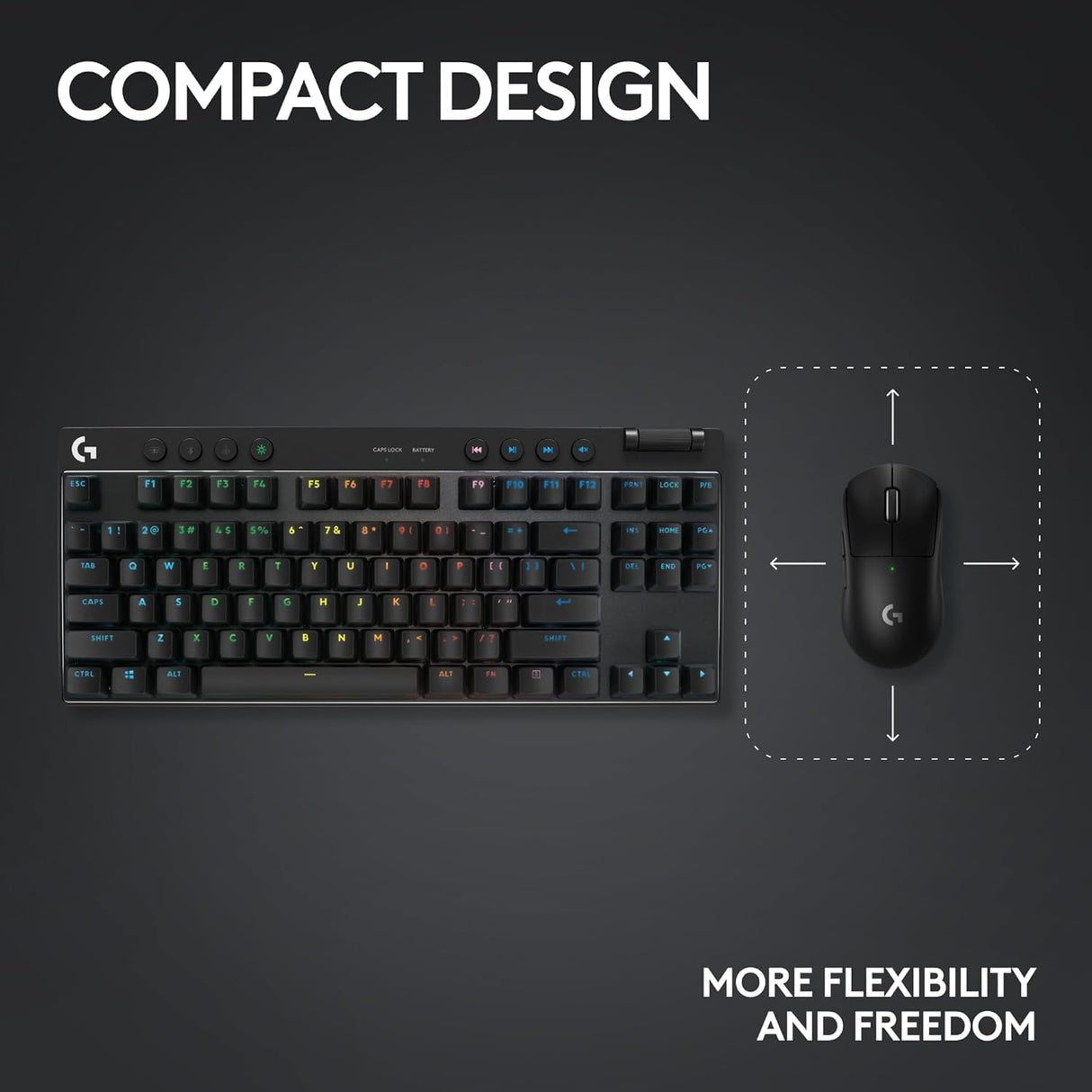 Refurbished - G PRO X TKL LIGHTSPEED Gaming Keyboard-BLACK-US-2.4GHZ/BT-TACTILE 920-012127