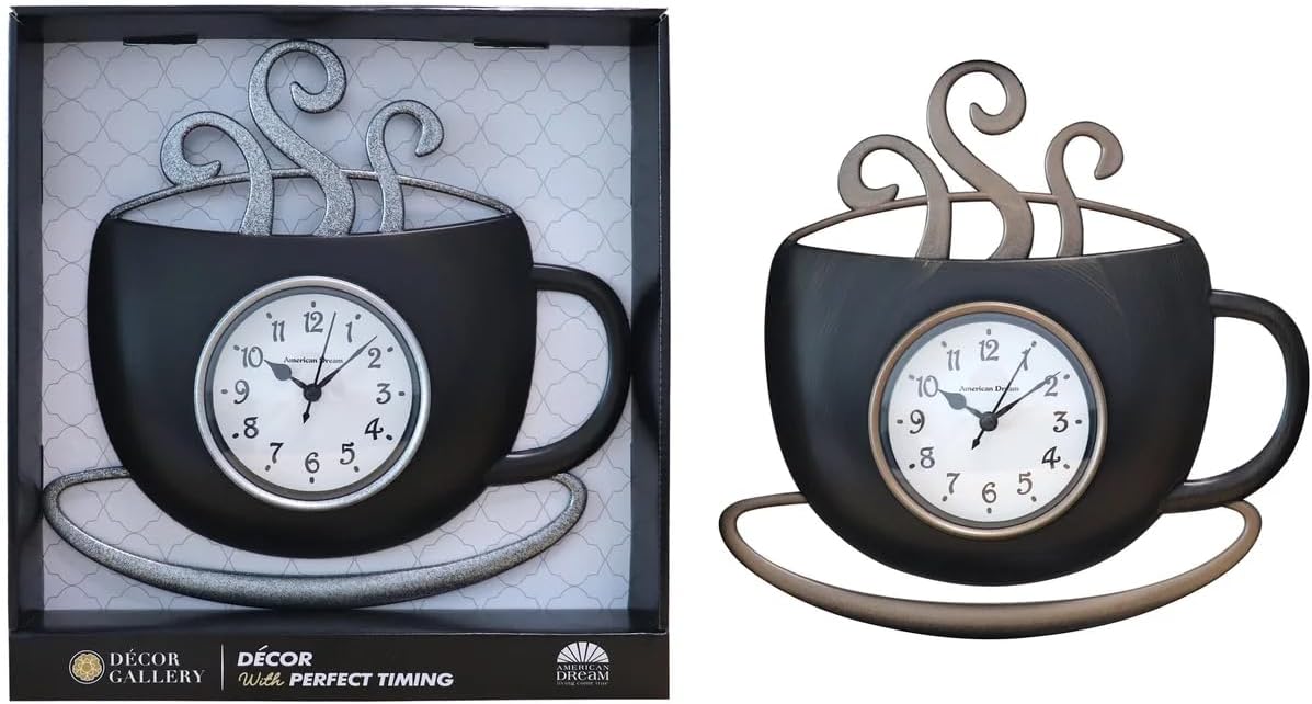 Plastic Farmhouse Style Latte Cup Clock