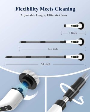 Cordless Power Shower Scrubber - Electric Cleaning Brush for Tile & Tub