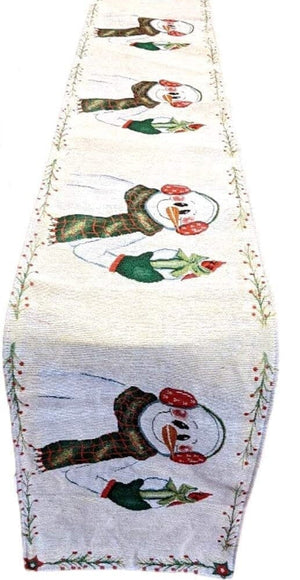 Magical Snowman Holiday Woven Tapestry Dining Table Runner (9733)