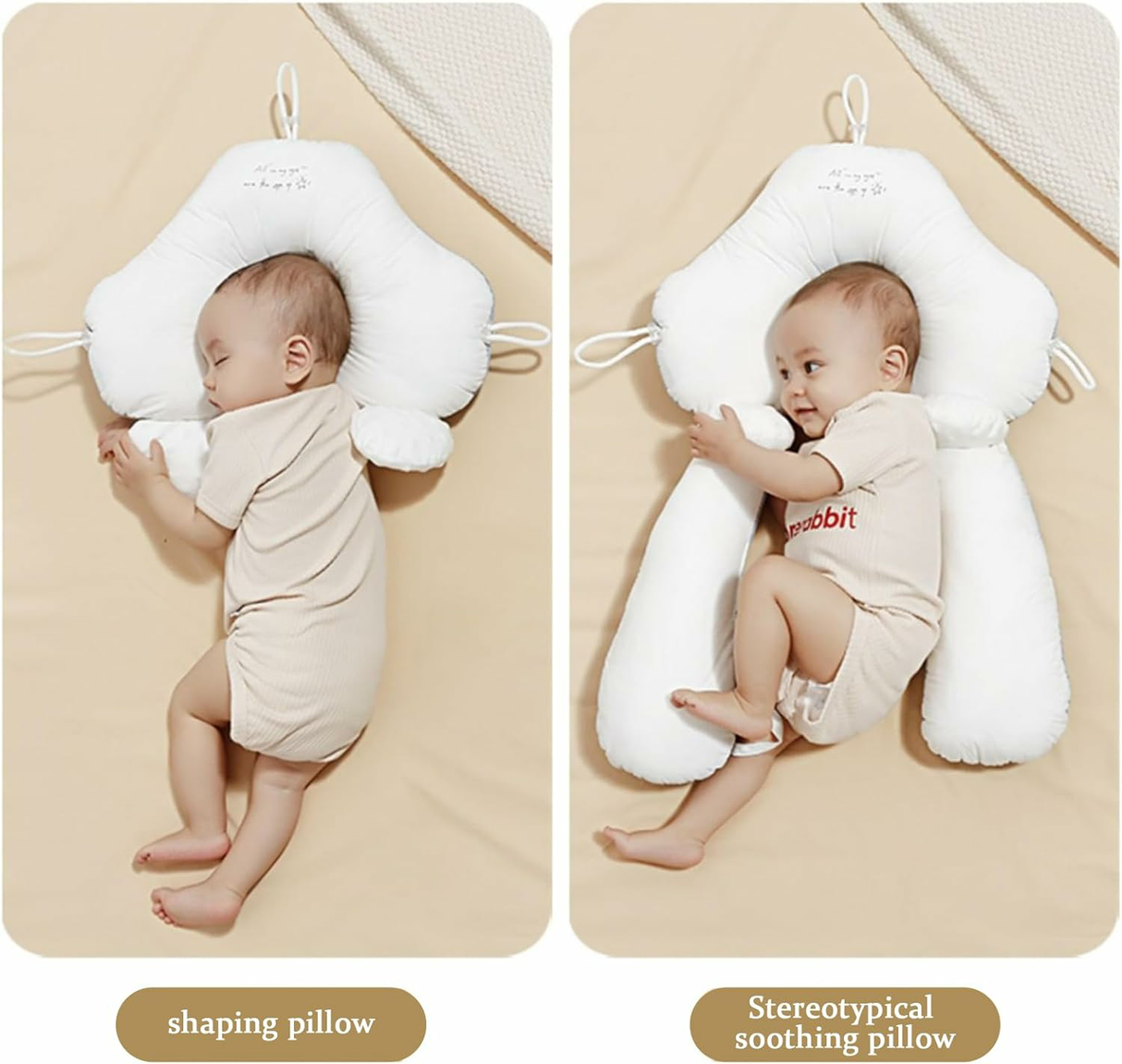 Baby Anti Flat Head Pillow Organic Cotton Infant Sleeping Support Cushion