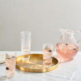 Shatterproof Ribbed Drinking Glasses – Set of 4 Clear 12oz
