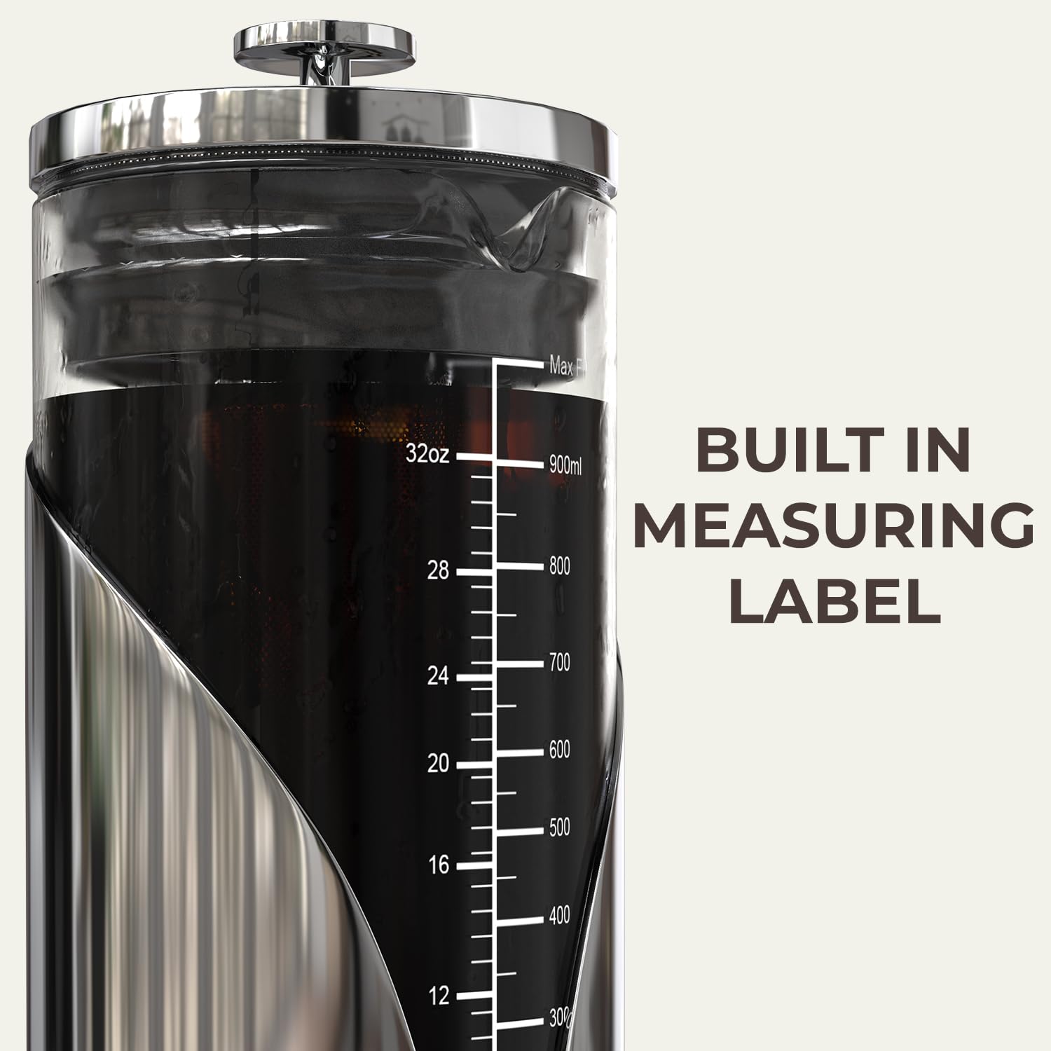 Cafe Du Chateau Cold Brew Coffee Maker - 34oz Airtight Iced Coffee