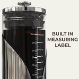 Cafe Du Chateau Cold Brew Coffee Maker - 34oz Airtight Iced Coffee & Tea Pitcher with Measuring Label, Stainless Steel Filter, Ideal for Fridge Storage