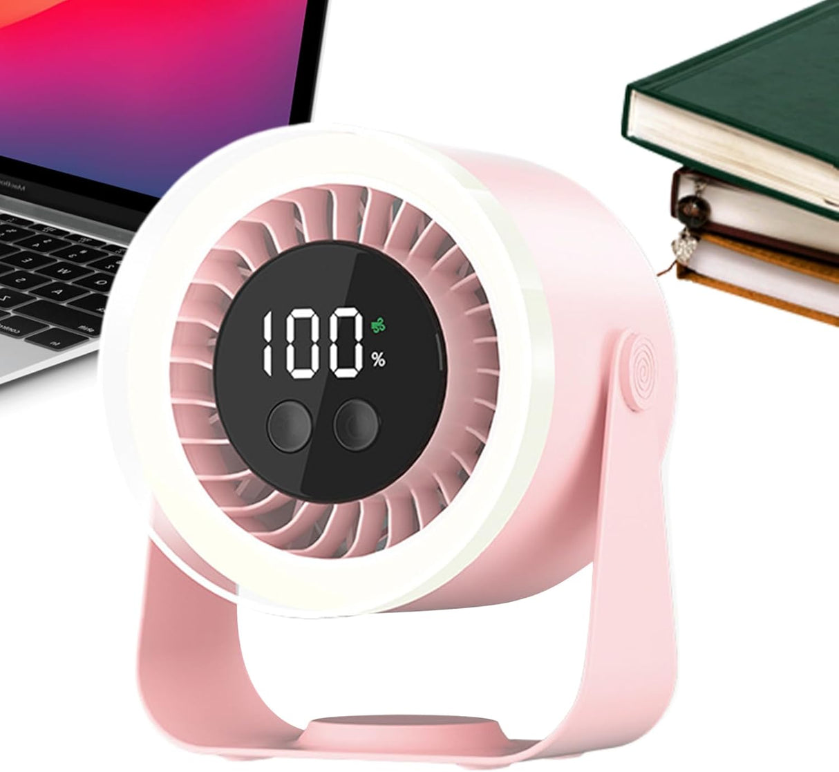 Quiet Desk Fan 10-Speed USB Rechargeable 3600mAh Portable