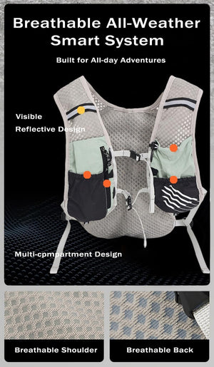 Ultra Lightweight Running Hydration Vest 2L Bladder 6 Pocket Pack 103g