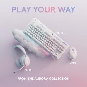Refurbished - Logitech G713 Wired Mechanical Gaming Keyboard - GX Blue Clicky, LIGHTSYNC RGB & Palm Rest (White Mist)