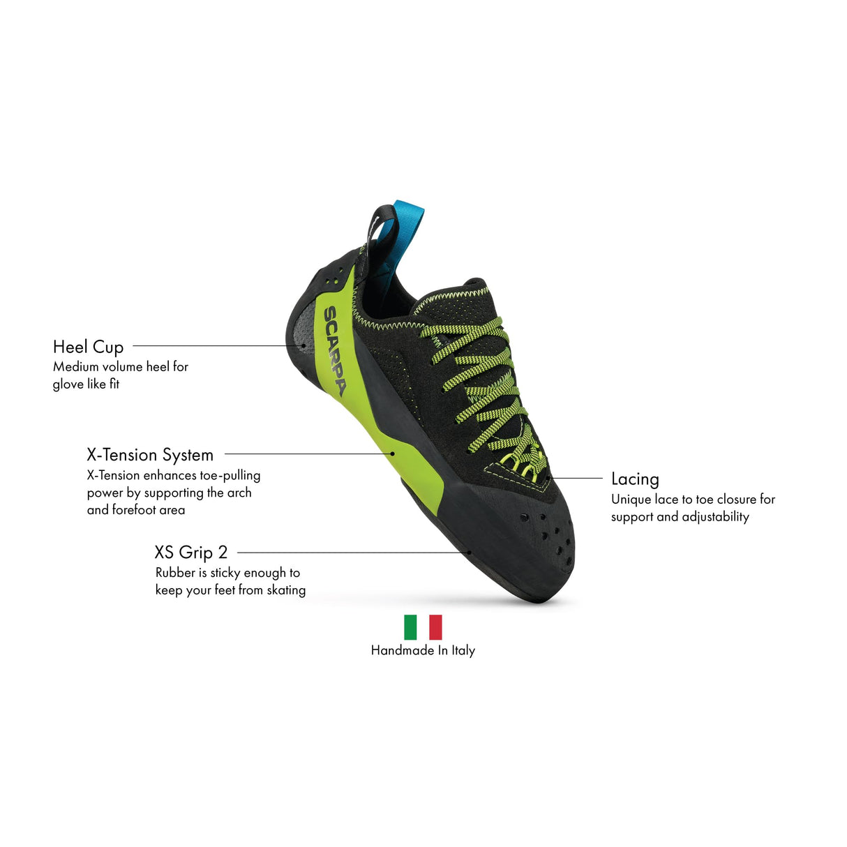 SCARPA Mago Lace Rock Climbing Shoes - Black