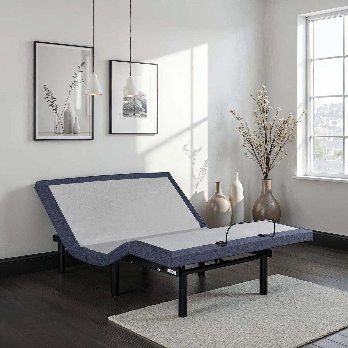Full Adjustable Bed Base with Three Vibration Modes and Head and Foot Position Adjustments