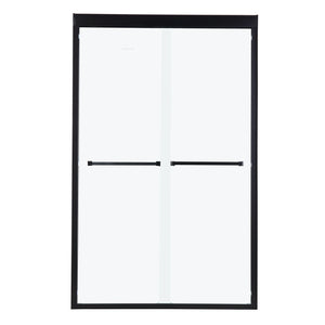 Modern Double Sliding Shower Enclosure with Tempered Glass - Pearl Silver, Gray, Black