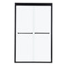 Modern Double Sliding Shower Enclosure with Tempered Glass - Pearl Silver, Gray, Black