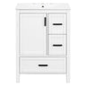 Bathroom Vanity with Sink, Soft-Close Doors & 3 Drawers - White, Black, Green