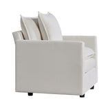 Plush Chenille Armchair with Deep Seating and Double-Layer Cushions