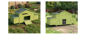 70" Automatic Chicken Coop with Solar-Powered Door - Green