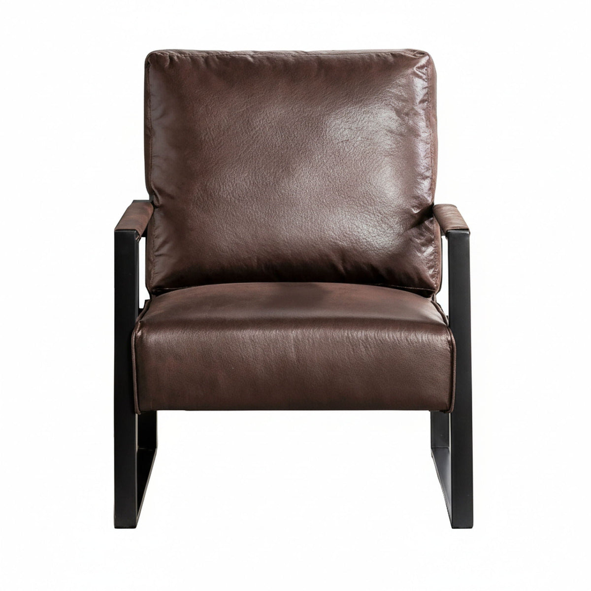 Classic Mid Century Modern Accent Chair with Square Metal Frame - Multiple Colors