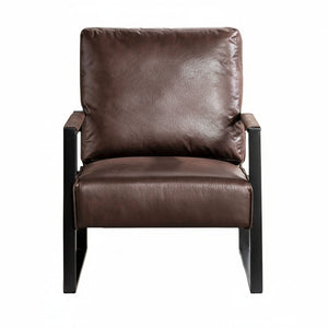 Classic Mid Century Modern Accent Chair with Square Metal Frame - Multiple Colors