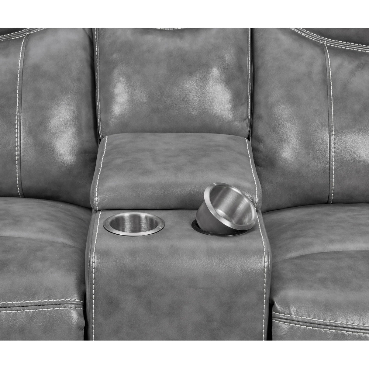 Carmen - Cool Motion Loveseat With Storage, With Reclining Function And Built In Storage - Gray