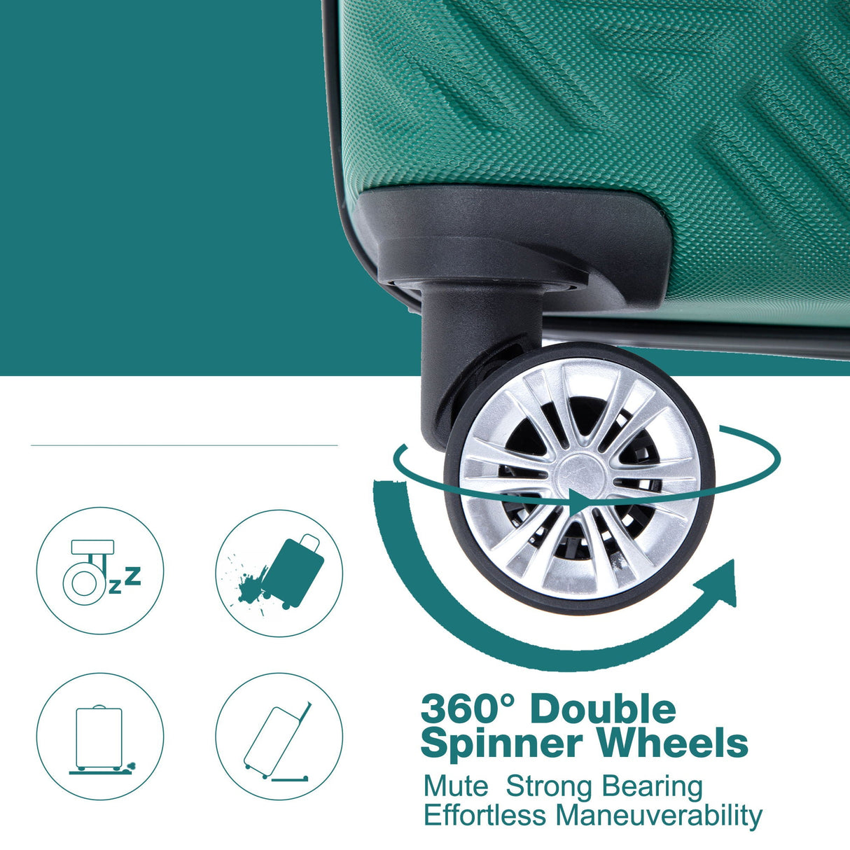 2 Piece Luggage Sets Lightweight Suitcase, Spinner Wheels