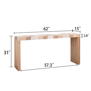 Modern Console Table, 62' Long Entryway Table with Chevron Patterned Top, Manufactured Wood Sofa Table for Hallway, Living Room, or Office