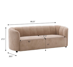 Mirelle 80 in. Modern Curved Velvet Sofa Couch