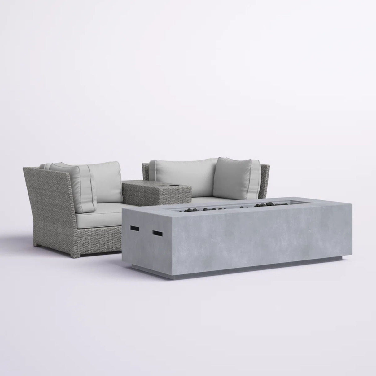 Outdoor Elegance Conversation Set With Fire Pit