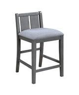 Graham 36' 3-Piece Gray Finish Small Space Counter Height Dining Table with Shelves and 2 Chairs