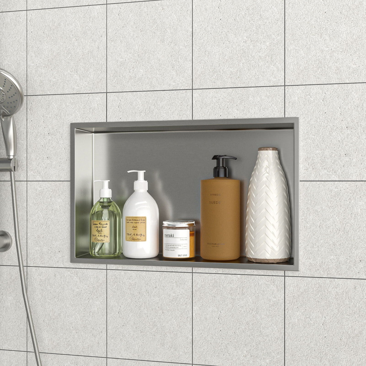 Stainless Steel Shower Niche With Seamless Design For Bathroom Storage