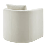 Sutton Light Grey Performance Fabric Swivel Barrel Chair