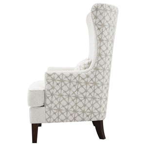 Lindstrom - Wingback Accent With Contoured Back - Ivory White