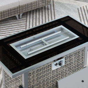 K&K 43' Propane Gas Fire Pit Table, Grey