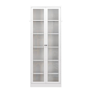 Industrial Metal Kitchen Pantry Cabinet With Adjustable Shelves - White