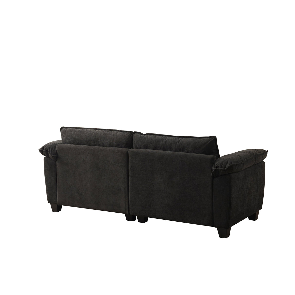 Living Room Furniture Big Loveseat Luxury Couch with Soft Chenille Upholstered Sofa Black