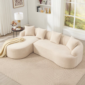 Boneless L-Shape Sectional Sofa with Curved Chaise