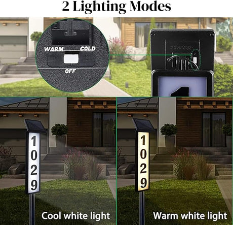 Solar Lighted House Address Sign – LED Illuminated Outdoor Plaque with Ground Stake for Yard, Garden & Home