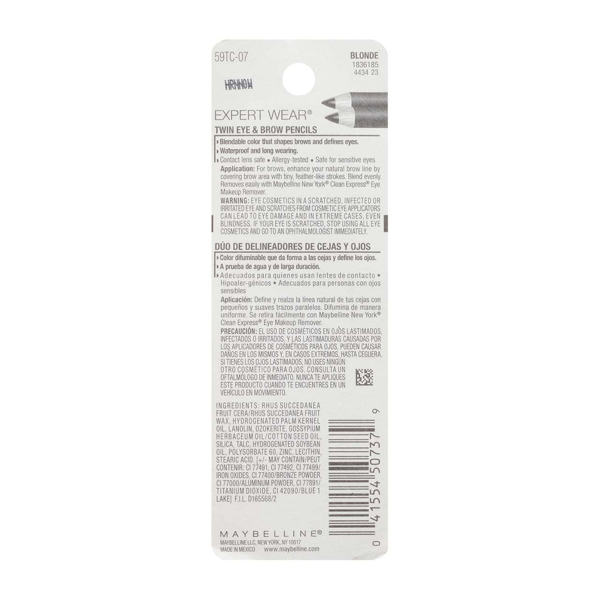 Maybelline Expert Eyes Brow And Eye Pencil, Blonde [107], 0.03 oz (Pack of 4)