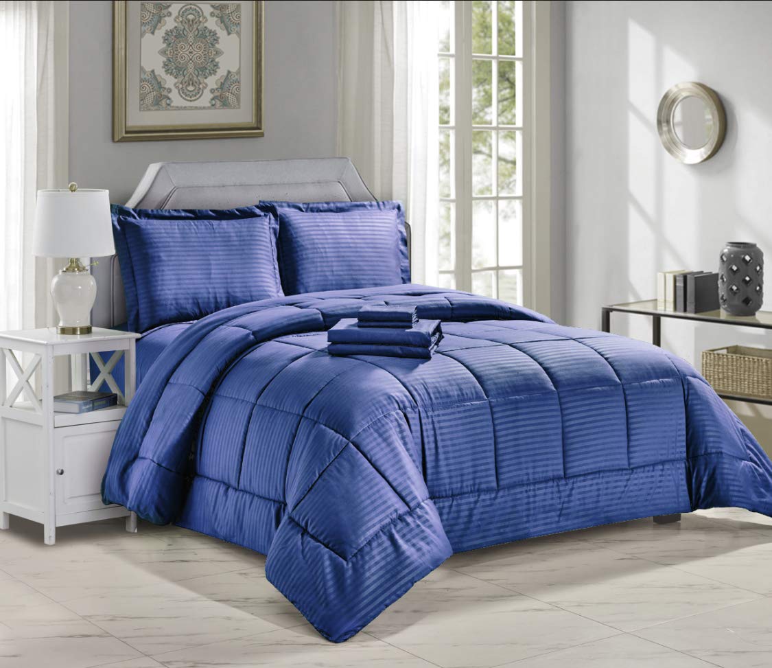 Decor&More Hotel Collection 8 Piece Bed in a Bag Down Alternative Comforter Set