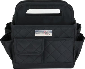 Everything Mary Collapsible Desktop Craft Caddy, Black Quilted – Polyester Craft & Art Supply Organizer with 12 Storage Compartments