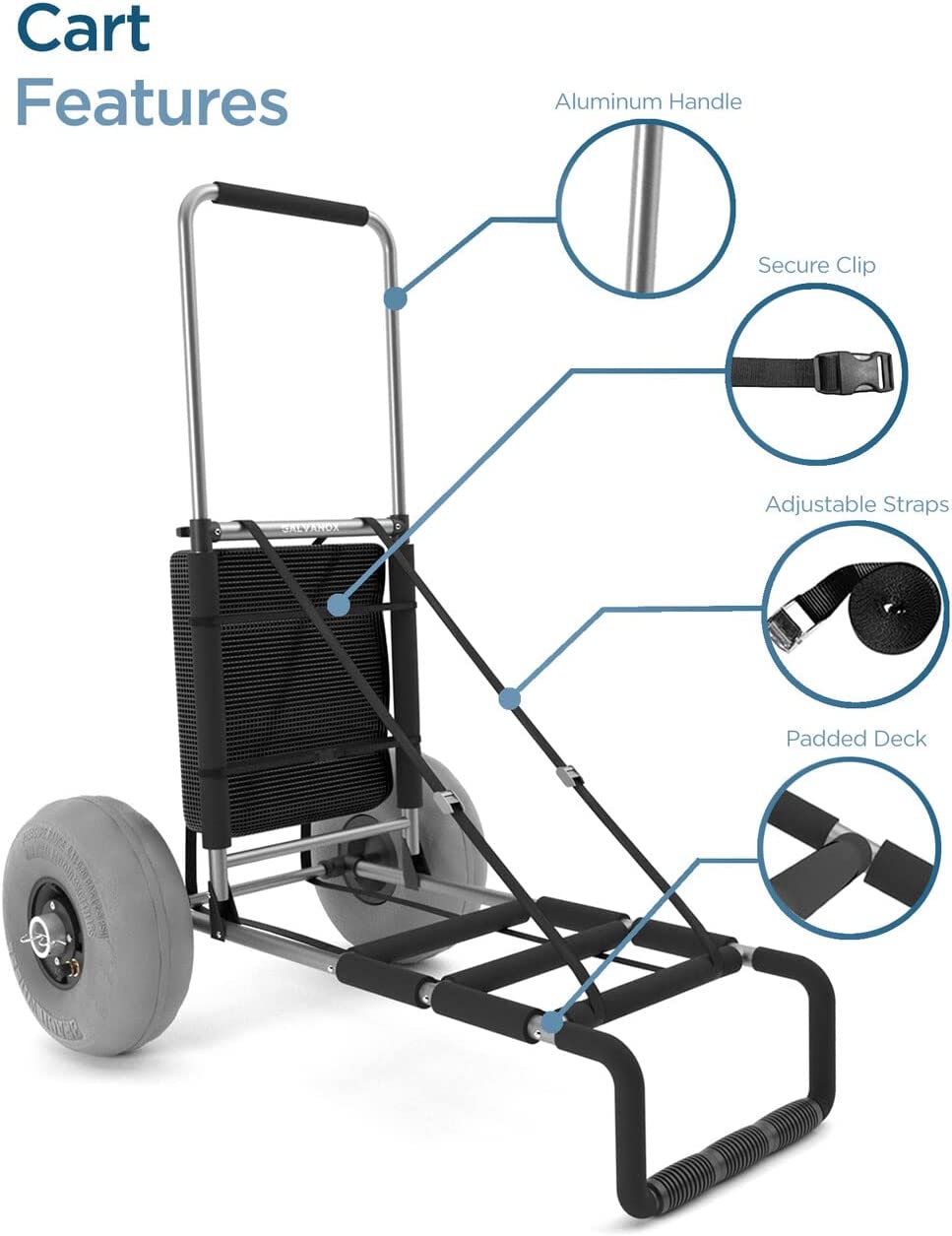 Collapsible Heavy-Duty Beach Cart with Big Wheels
