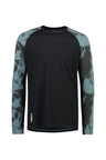 Mons Royale Temple Tech Men's Long Sleeve Shirt Sage Tie Dye Black