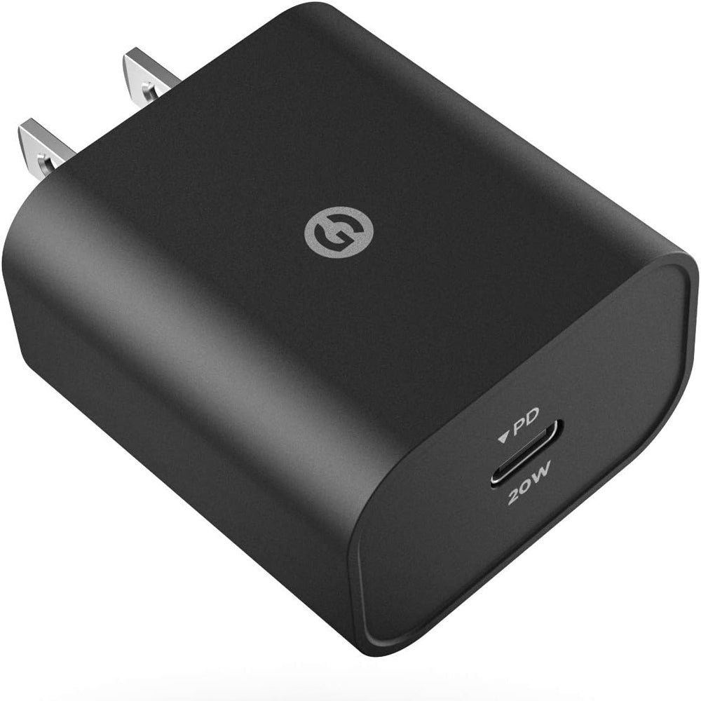 USB C Charger (20W) Fast Charging Wall Plug Power Adapter Block Compatible with iPhone 12/13/14/15 Pro Max/Pixel/Note/Samsung Galaxy - Black