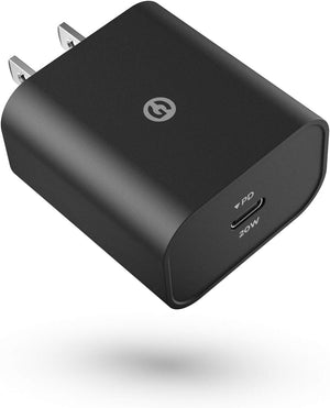 USB C Charger (20W) Fast Charging Wall Plug Power Adapter Block Compatible with iPhone 12/13/14/15 Pro Max/Pixel/Note/Samsung Galaxy - Black