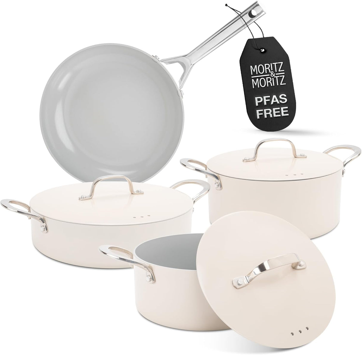 7-Piece Cast Aluminum Cookware Set with Lids